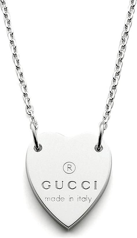 heart necklace with gucci trademark